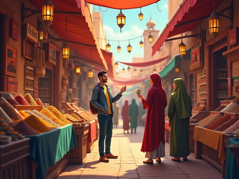 Illustration of Moroccan Arabic Darija Hi.